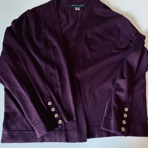 Ladies size extra large, long sleeve, eggplant, colored Tommy Hilfiger cardigan